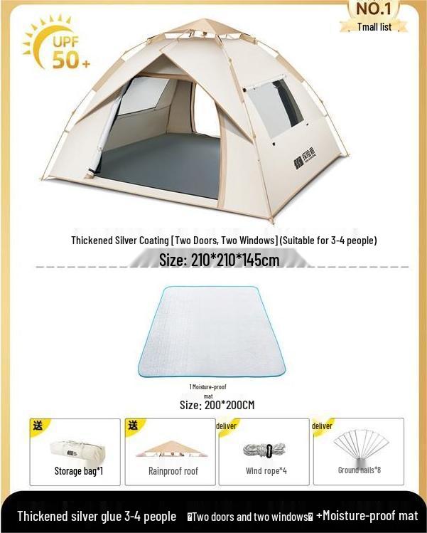 Outdoor Explorer Blackout Tent: Portable, Convenient, Automatic Folding for Camping, Beach, Indoor.
