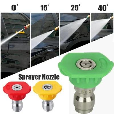 1pcs 1/4" Quick Connect Garden High Pressure Washer Spray Nozzle 0 15 25 40 65 Degree Watering Soap Nozzle Tip Garden Cleaning
