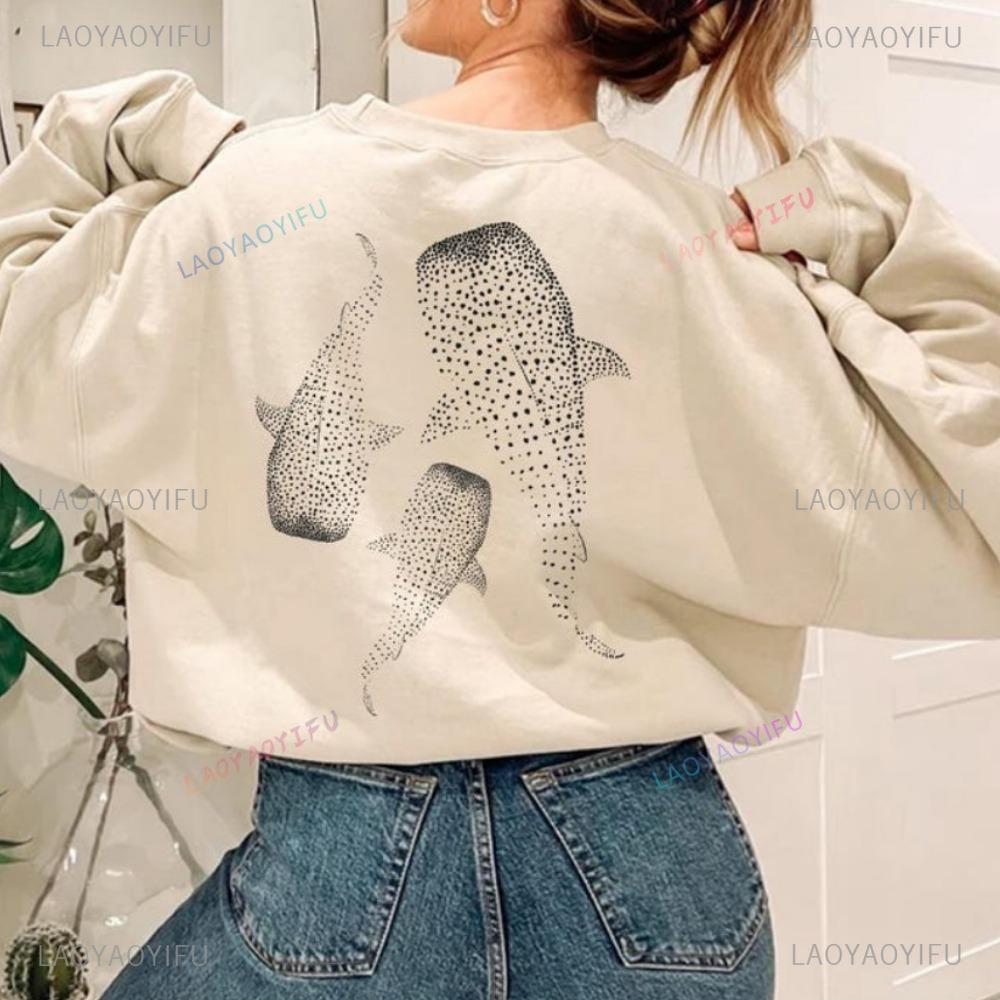 

Толстовка з китовою акулою Стиль, натхненний океаном Толстовка для любителів океану Подарунок Толстовка для дівчини-дайвера Кокосова пляжна дівчина Пуловер L