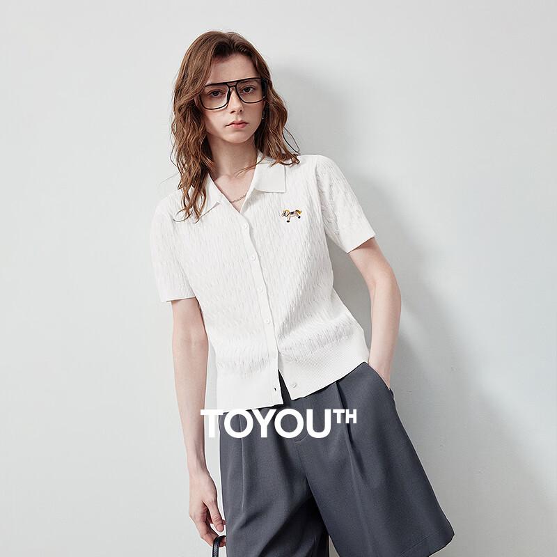 Chuyu Women s 2026 Summer Ice Silk Embroidered POLO Knit Top M