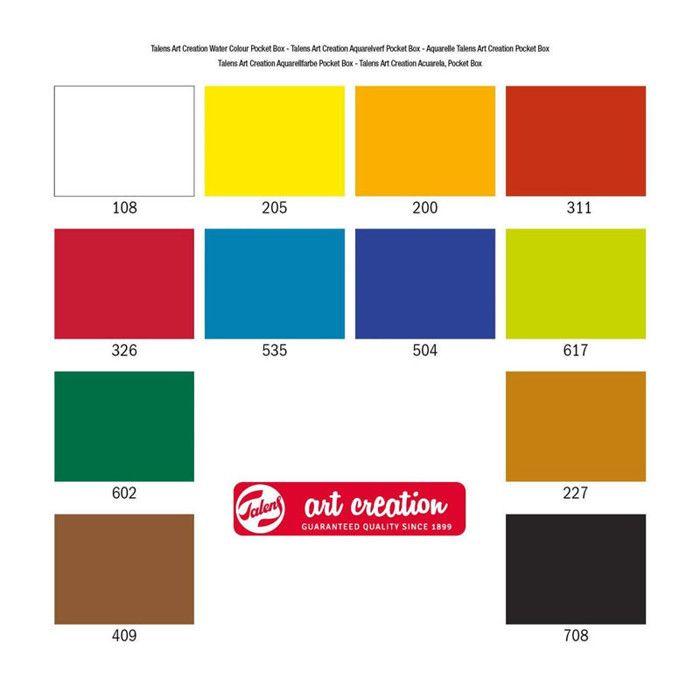 Akvarelové barvy - ROYAL TALENS - Art Creation - 12 barev - Kapesní sada - Včetně štětce