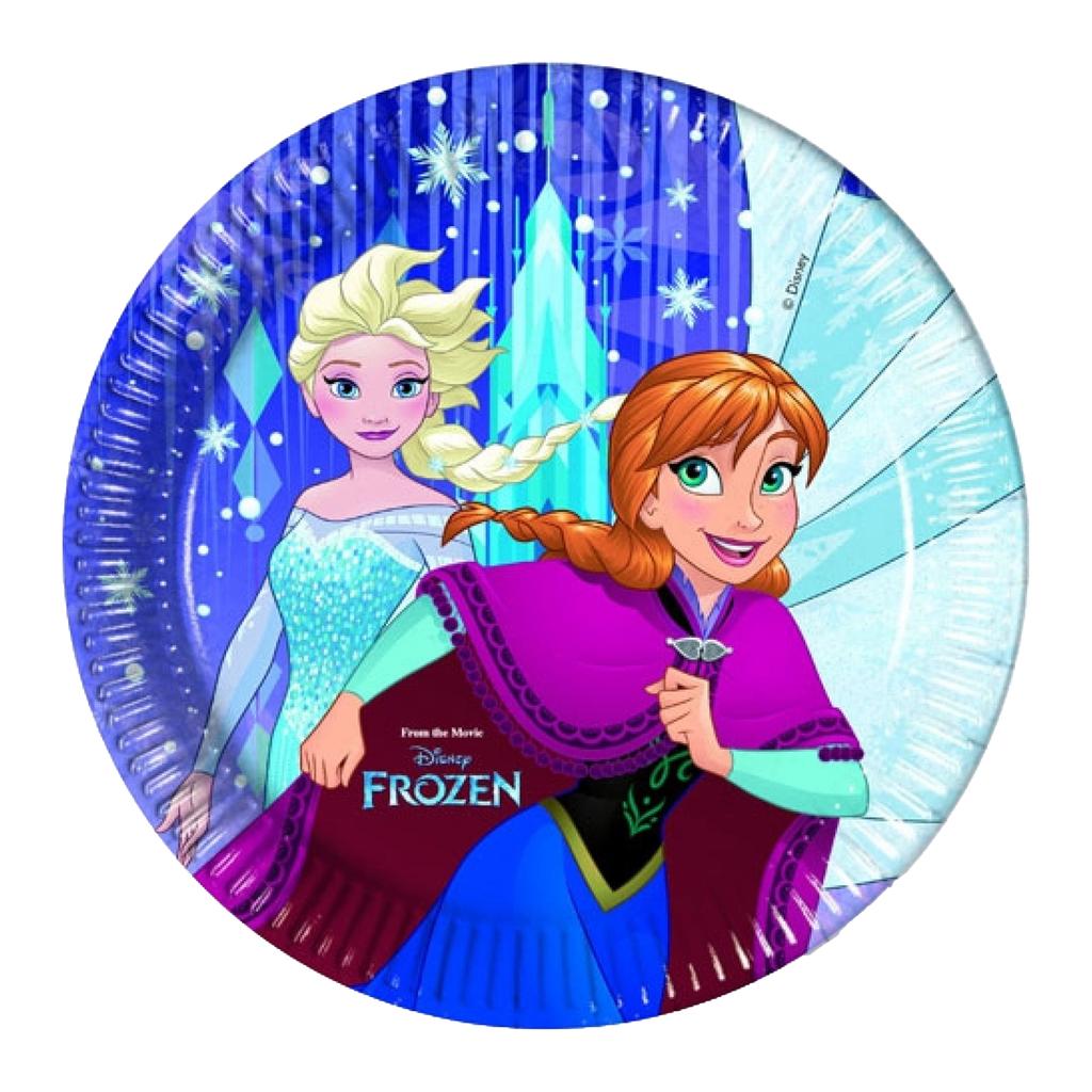 Frozen Paper Snowflake Anna And Elsa Party Plates (Pack of 8)