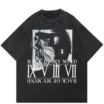 Gatvės drabužiai Abstract Graphic Unisex marškinėliai medvilniniai skalbti juodi marškinėliai Unisex viršutiniai marškinėliai Vasariniai trumpomis rankovėmis marškinėliai