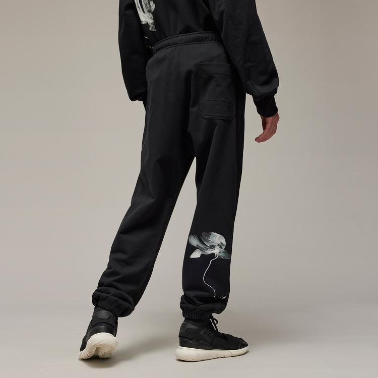Y-3 SS24 Gfx Ft Pants Printed Cuffed Casual Pants Unisex Pants Black IN4339