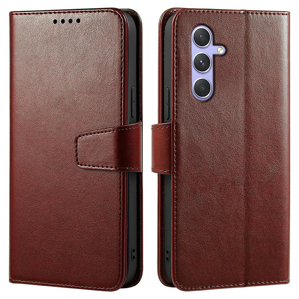 

For Samsung Galaxy A17 Case Stand Card Holder Wallet Leather Phone Cover Brown