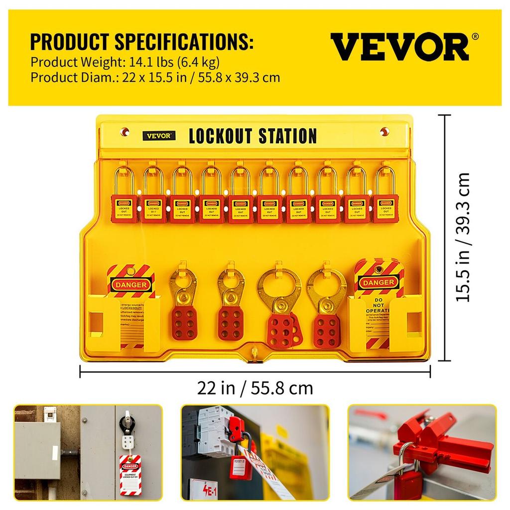 58 PCS Lockout Tagout Kits, Electrical Safety Loto Kit Includes Padlocks, Lockout Station, Hasp, Tags & Zip Ties, Lockout Tagout Safety Tools for