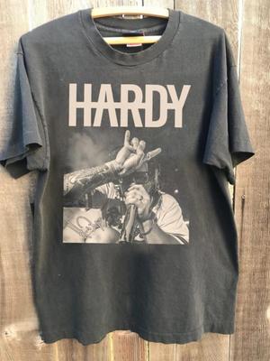 Hardy Music Tour Retro Graphic TShirt  Bohemian Style Country Music Theme Large Print  Pure Cotton Couple Streetwear Top