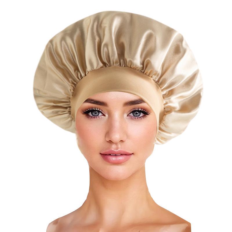 "Extra-Large Silk Sleep Cap with Bowknot – Beauty Hair Care Turban Hat"