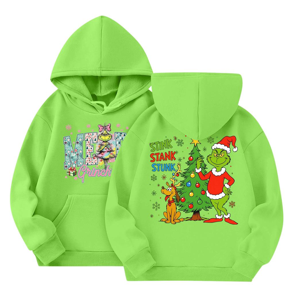 Child Fashion Lightweight Long Sleeve Pullover With Pockets  Print Hoodie