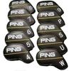 Paquete de 10 Fundas para Cabezas de Hierro de Palos de Golf PING Línea Amarilla Clásica 4-9+PWUS Cierre Magnético