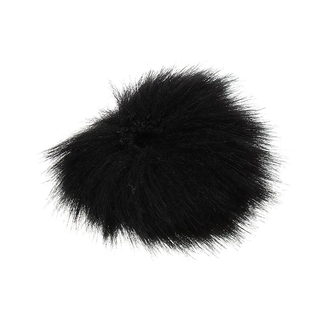 2Pcs Black Outdoor Lapel Microphone Windscreen Wind Muff Furry Cover 1.0cm