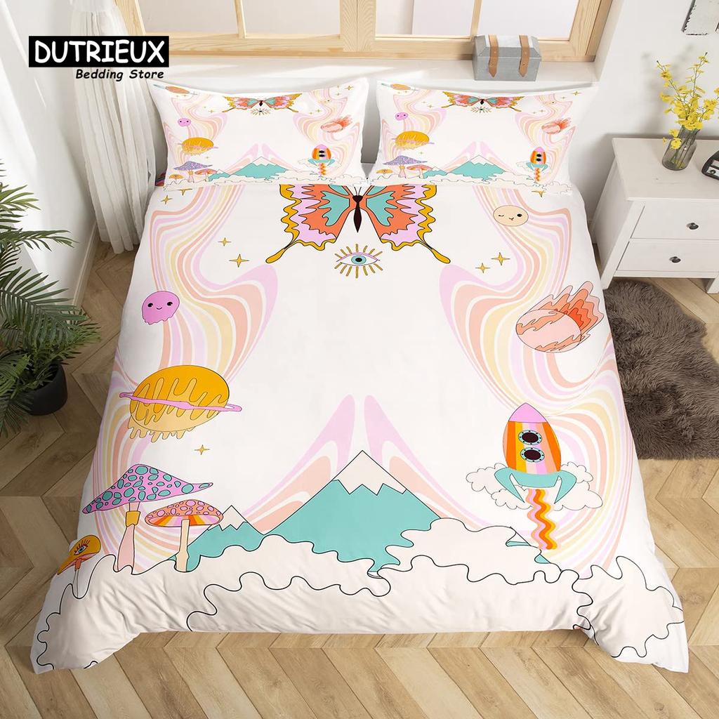 Snow Mountain Duvet Cover Set, 3pcs Bedding Set, Soft Comfortable Breathable Duvet Cover, For Bedroom Guest Room Decor