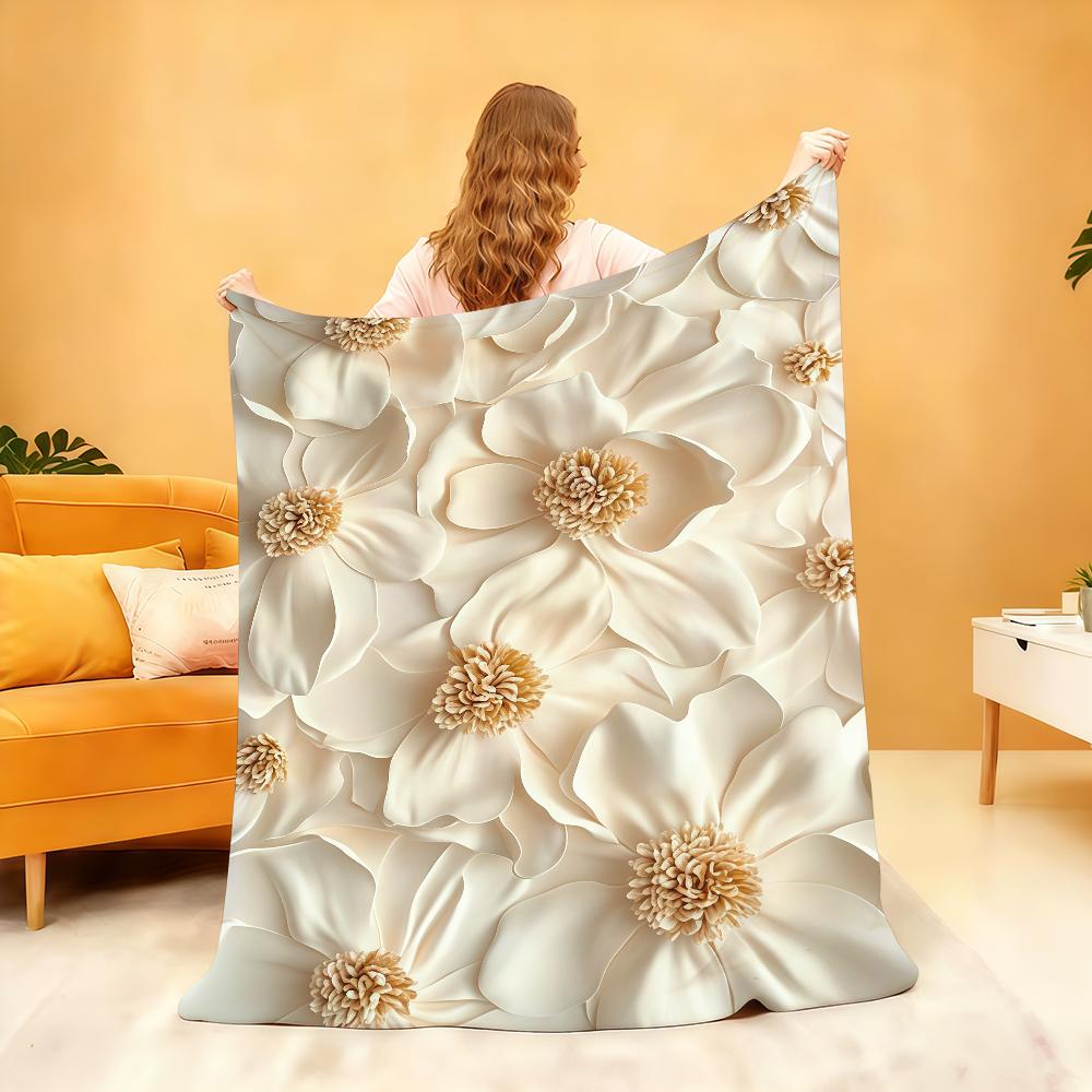 3D Floral Pattern Blanket Soft Throw Blanket for Home Bedroom Bed Sofa Picnic Travel Office Rest Cover Blanket Gift