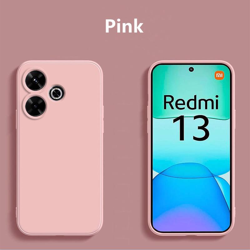 

For Redmi 13 Case For Xiaomi Redmi 13 Cover Case Soft TPU phone protective case Liquid shell Case For Xiaomi Redmi 13 4G For Redmi 13 4G розовый