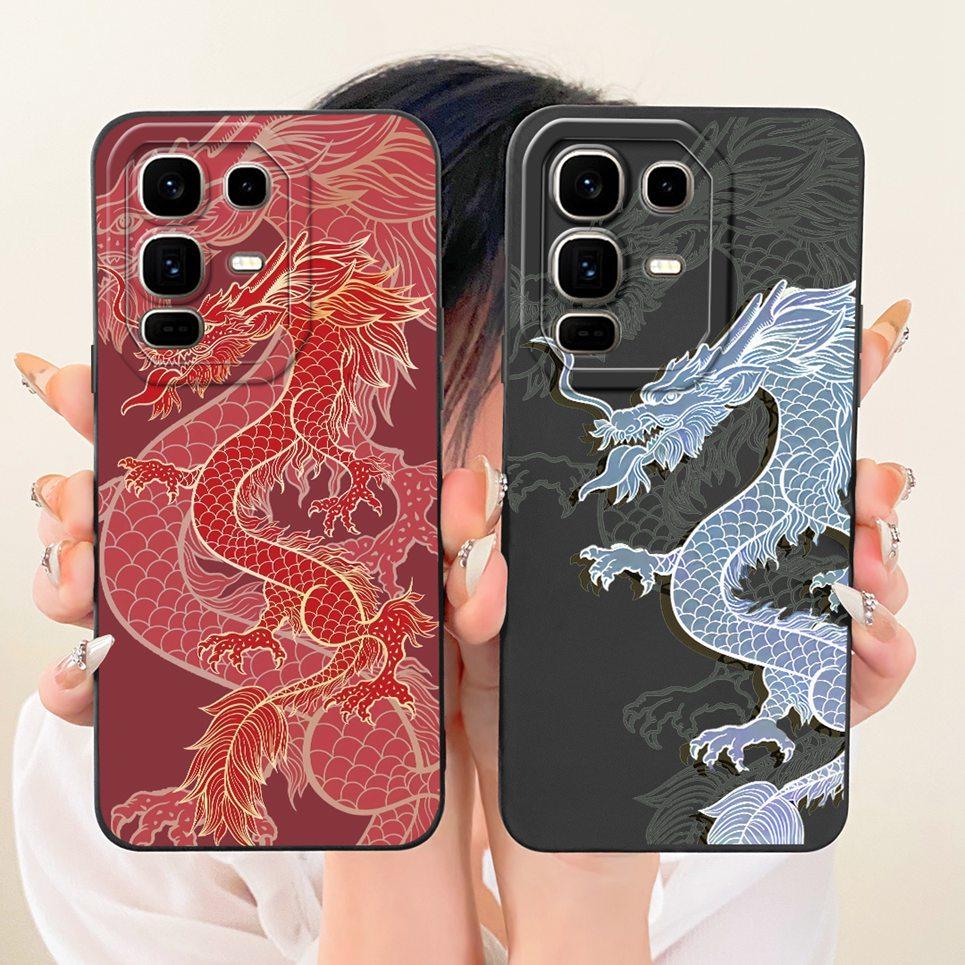 Phone Case For Infinix Note 50 Pro Note50 50 Pro+ Casing Liquid Silicone Cartoon Dragon Funny Cat Seabeach Pattern Back Cover