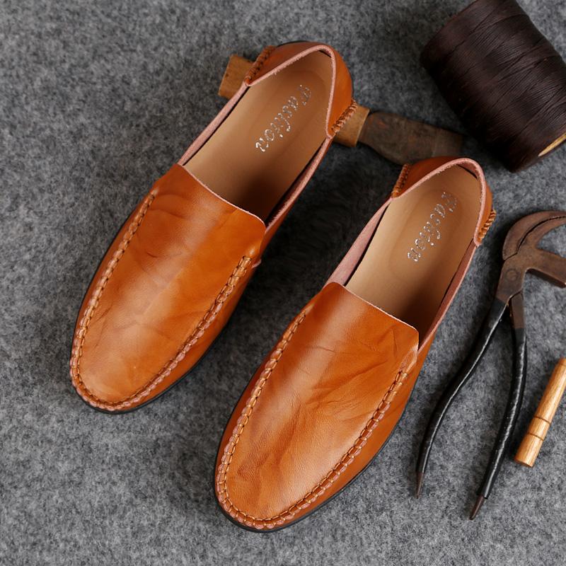 New Summer Mens Casual Leather Loafers Men Loafer Shoes Lightweight Sneakers Male Slip-On Driving Flats Big Size 38-47
