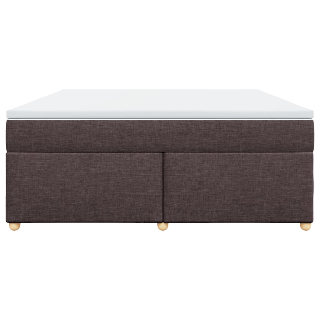 Box Spring Bed with Mattress Dark Brown 180 X 200 Cm Fabric