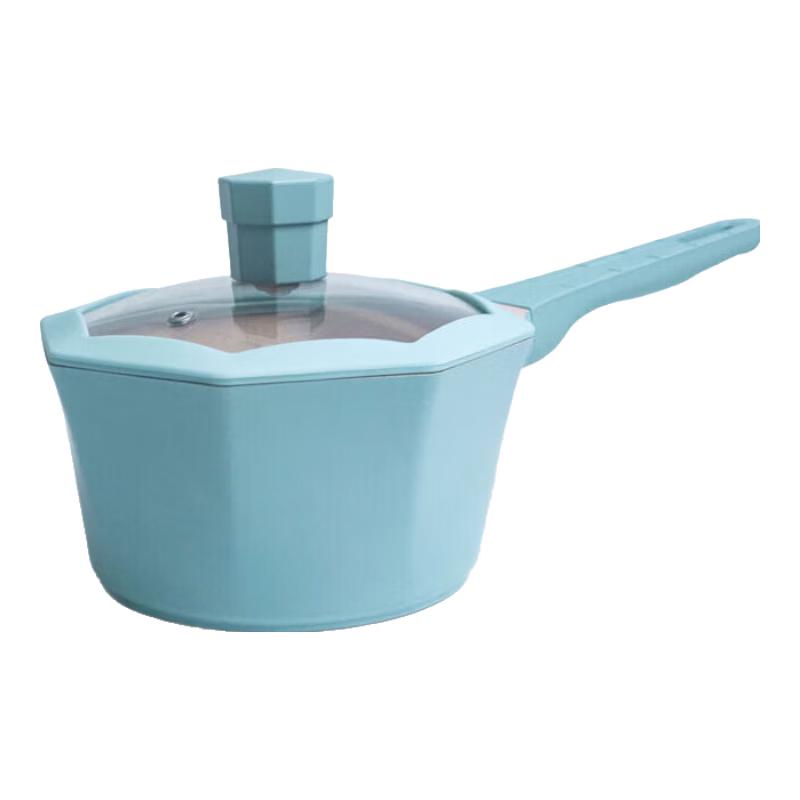 JingQingFu Non-stick Octagonal Blue Milk Pot