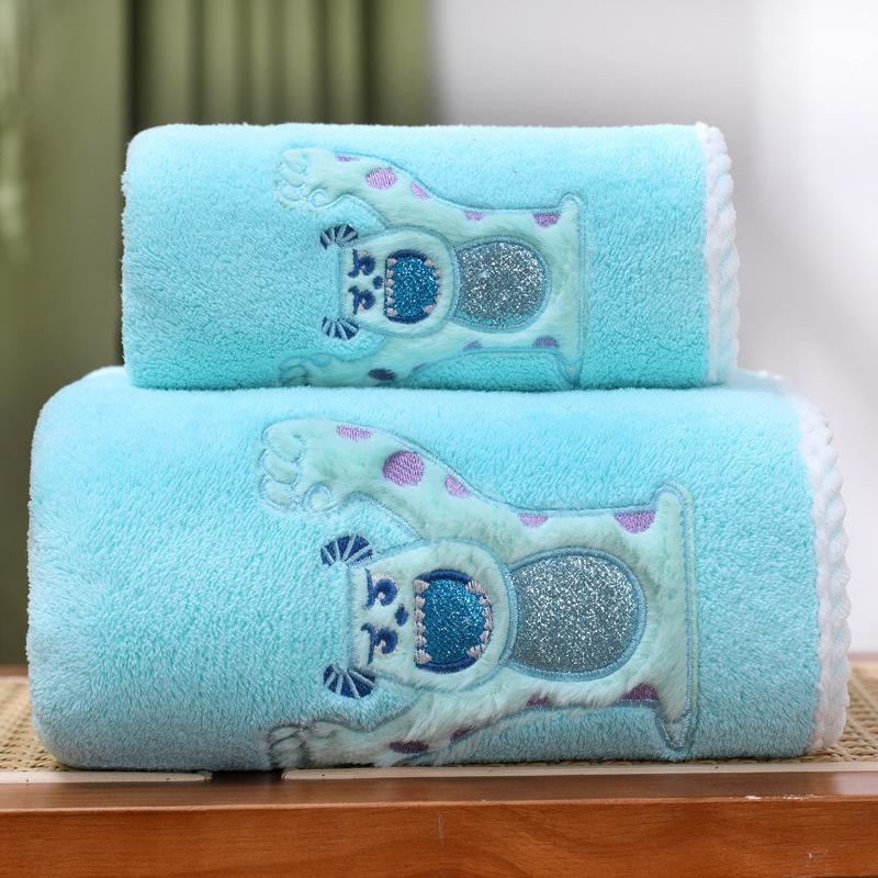 Strawberry Bear Donald Duck Cute Cartoon Coral Fleece Towel Household Water Absorption Soft No Hair Loss Quick Drying