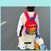 Adorable Toddler Backpack For Boys And Girls Kindergarten Use Nylon Fabric Red Beige Blue