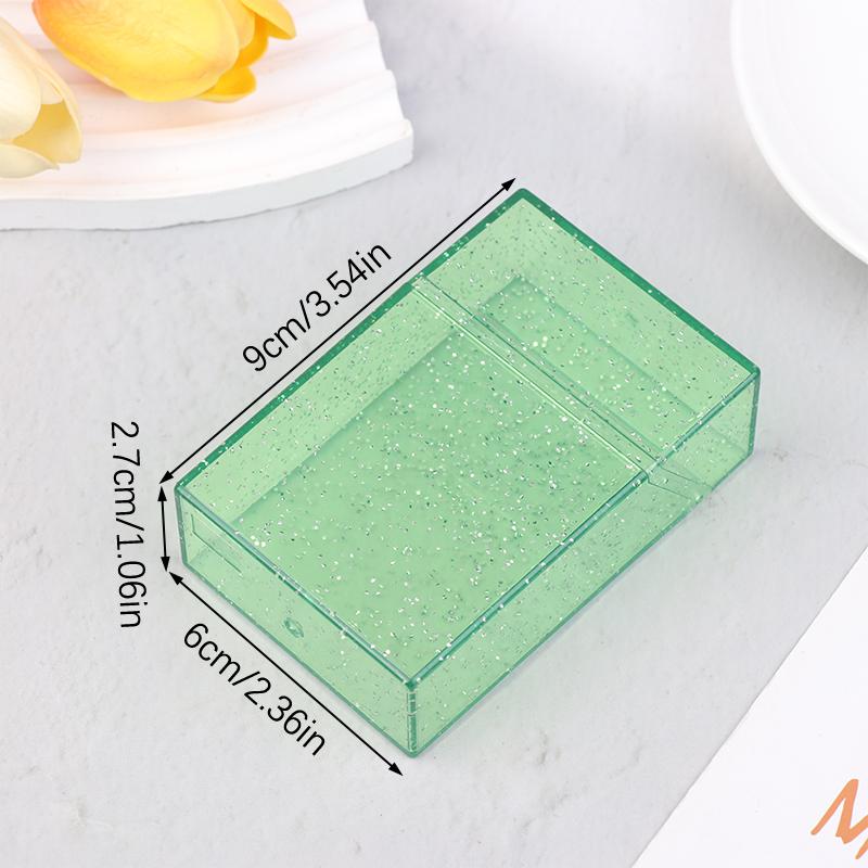 Clear Glitter Small Storage Box Kpop Photo Mini Card Holder Flip Lid Photo Case Small Stationery Card Holder Organizer