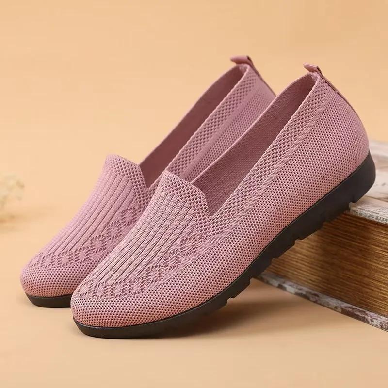 Women's Flats Shoes Comfortable Dress Shoes Round Toe Flats Anti Slip Mesh Dressy Shoes Slip on Casual Shoes for Women
