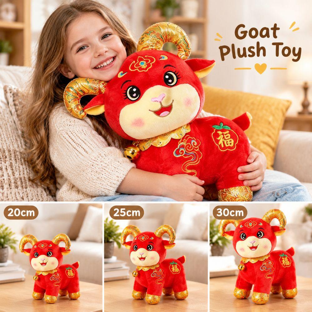 Golden Horn Goat Plush Toy Soft Plush Zodiac Mascot Doll Year of the Sheep Mascot  Chinese New Year