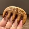 Green Sandalwood Carved Portable Scalp Massage Comb for Women