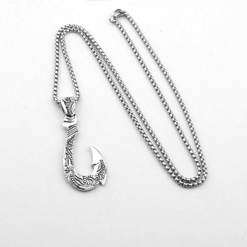 

Мужское ретро ожерелье-подвеска в виде состаренного титанового рыболовного крючка