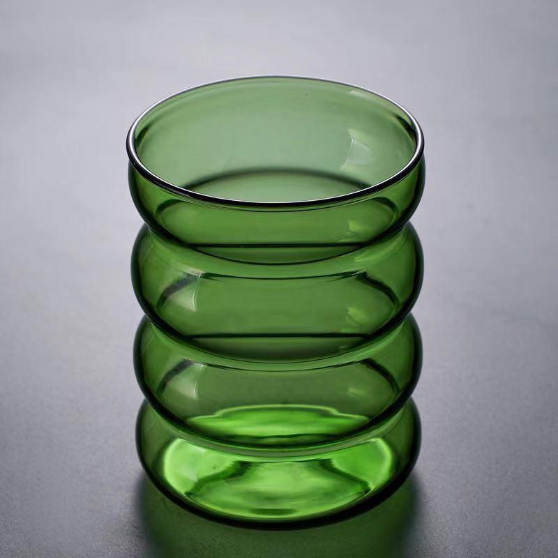 Farbige Raupe Glas Einlagig Hitzebeständig Spiral Kreis Tasse Hochwertig Haushalt Frühstück Saftbecher