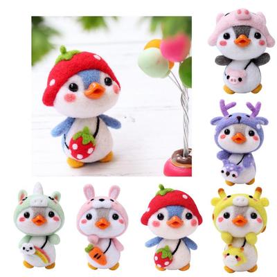 Animal Needle Felting Starter Kit DIY Penguin Wool Craft Set for Home Decoration Needlework Supplies