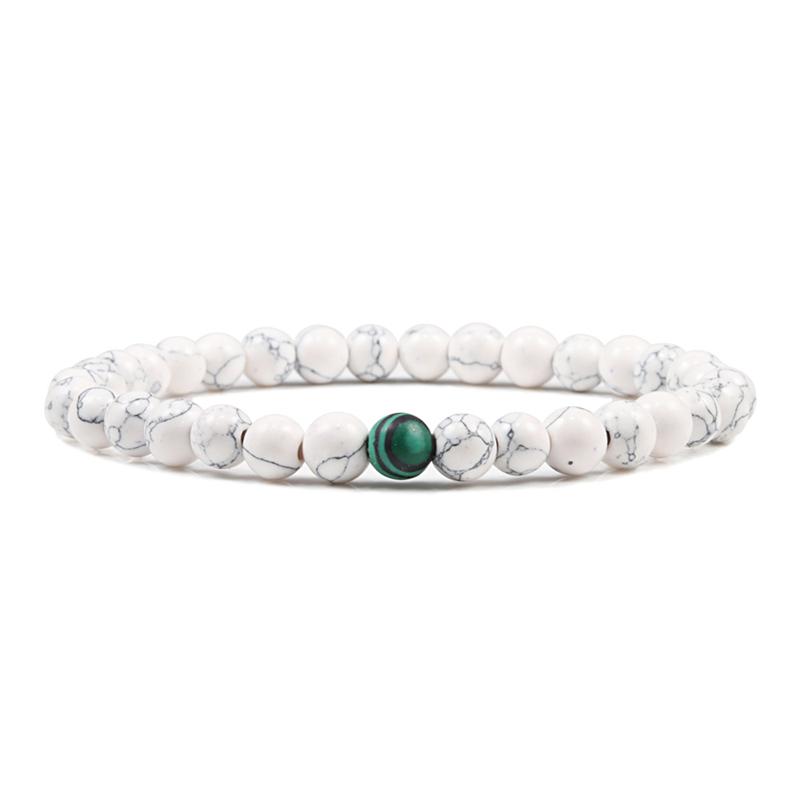 Hot Sale 2pcs/Set Couples Beaded Bracelets Tiger Eye Black Lava Natural Stone Beaded Bracelets Malachite Energy Elastic Jewelry