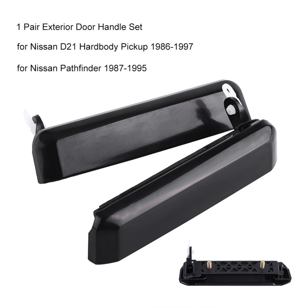2PCS Black Car Door Handle for Nissan D21 Hardbody Pickup / Pathfinder Cab Door Exterior Refit
