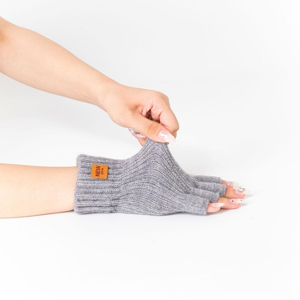 Half Finger Warm Gloves Knitted Driving Mittens New Windproof Cold Proof Gloves  Gift