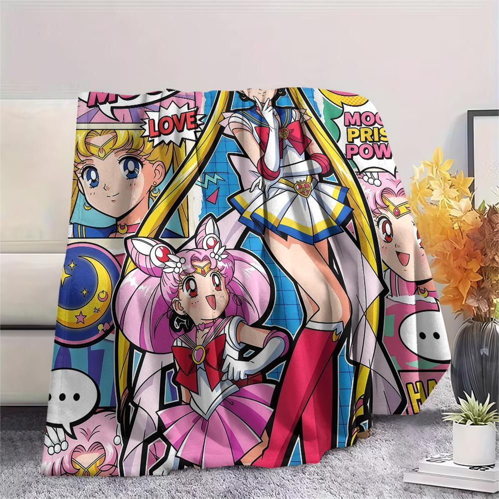 Sailor Moon Flannel Blanket, High Quality Comfortable for All Seasons, Home Decor, Warmth and Comfort