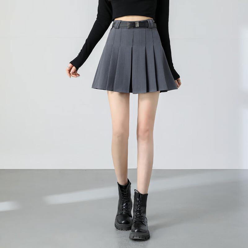 TERRE BLEUE High-Waist A-Line Pleated Short Skirt
