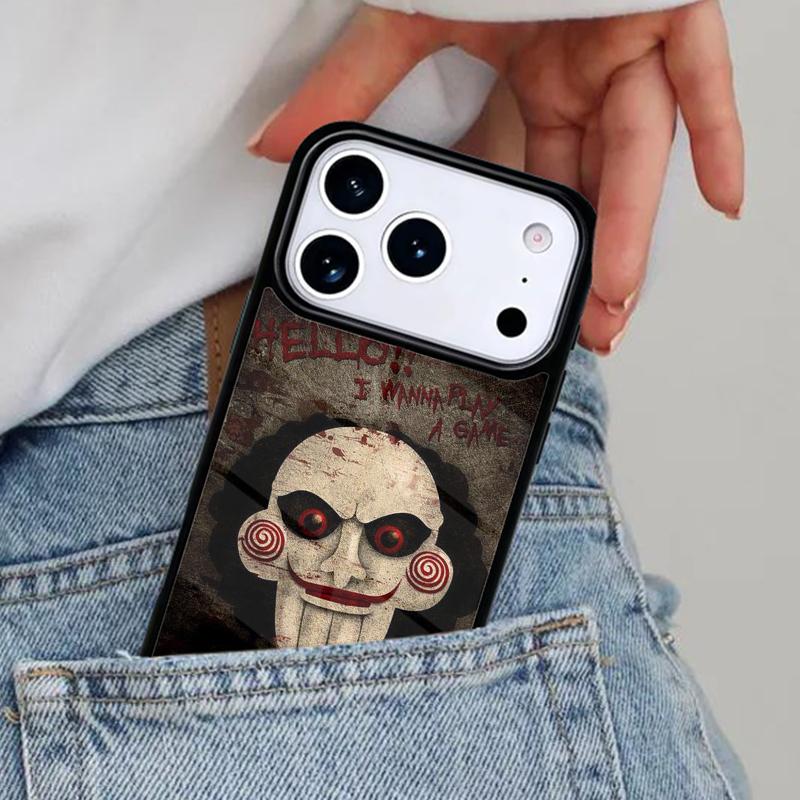 Saw Jigsaw Puppet Phone Case for iPhone 17ProMax 12 13 14 15 16e 17 Pro Max Plus Air Cover
