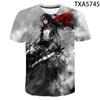 Attack on Titan 3D Pattern T-Shirt for Anime Fans, Stylish Cartoon Tops, Lightweight Polyester Casual Streetwear Clothes