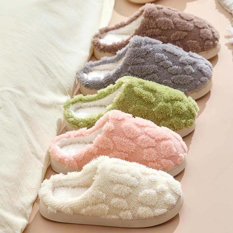 Cotton slippers women's winter  new indoor home home home non-slip warm plush slippers men's winter
