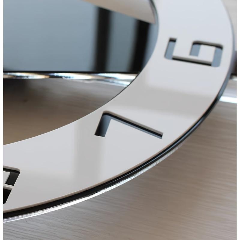 "Chic Decor Clock" Acrylic Silent Wall Clock with Pendulum, No Drilling, Battery Operated for Bedroom and Living Room Decoration