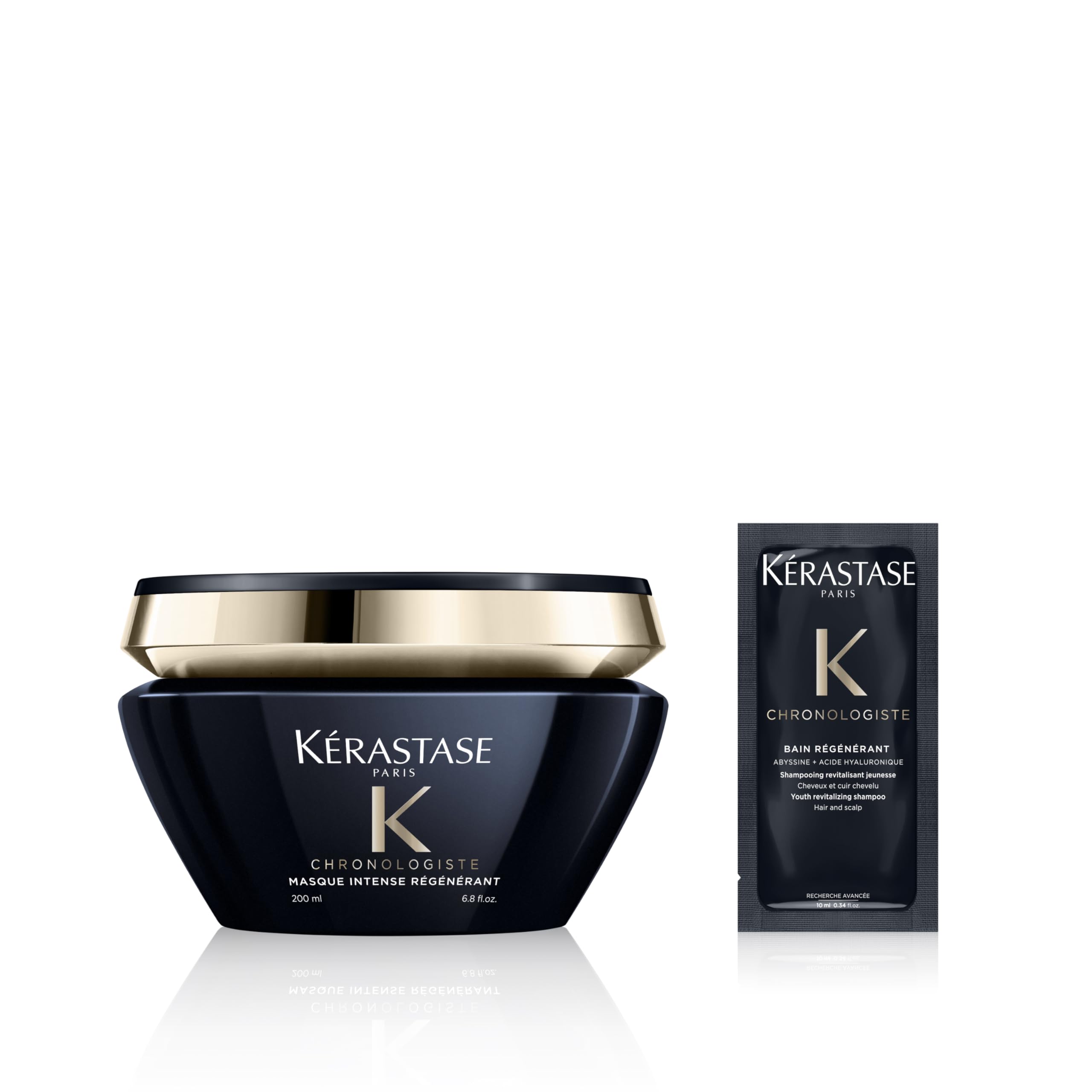 

R Hair with a free sample includes for complex hair concerns KÉRASTASE Krónologiste Mask, 200ml, (also Krónologiste Shampoo, 10ml) чёрный