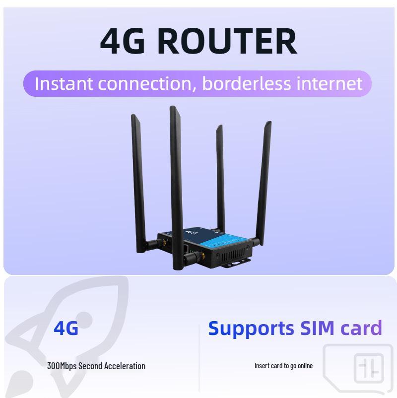 Metal Shell 4G SIM Card Wireless Router with Detachable Antenna - LT220