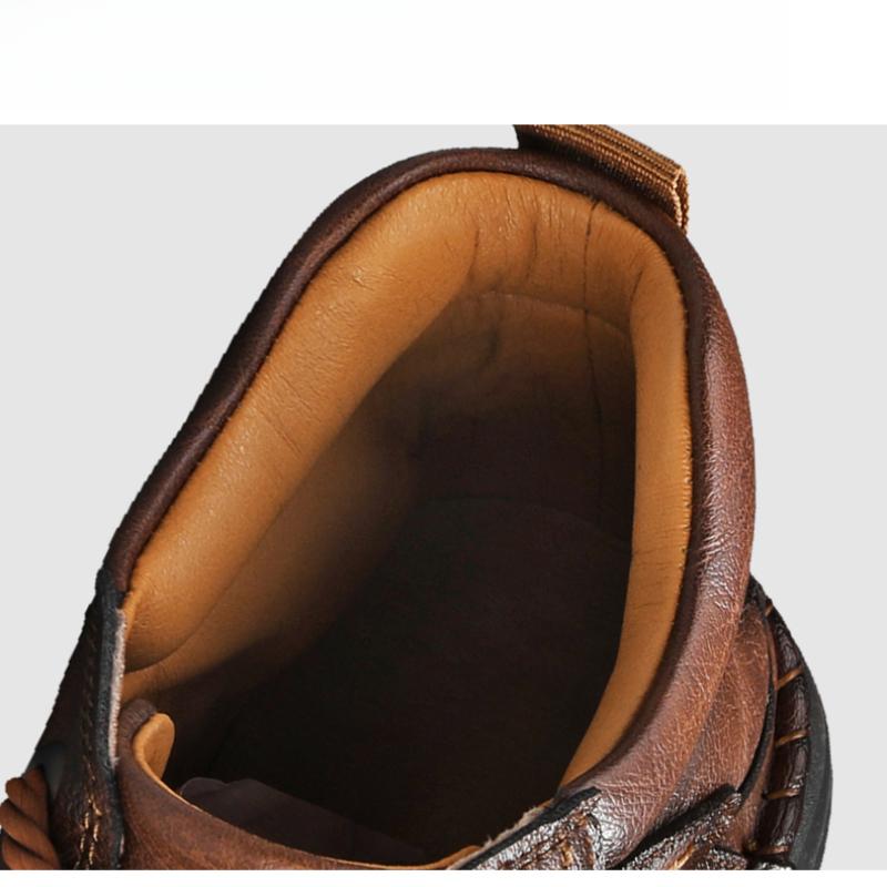 Herren High-Top Casual Sneaker Handgefertigte Lederschuhe Übergröße 39-48 Frühling & Herbst