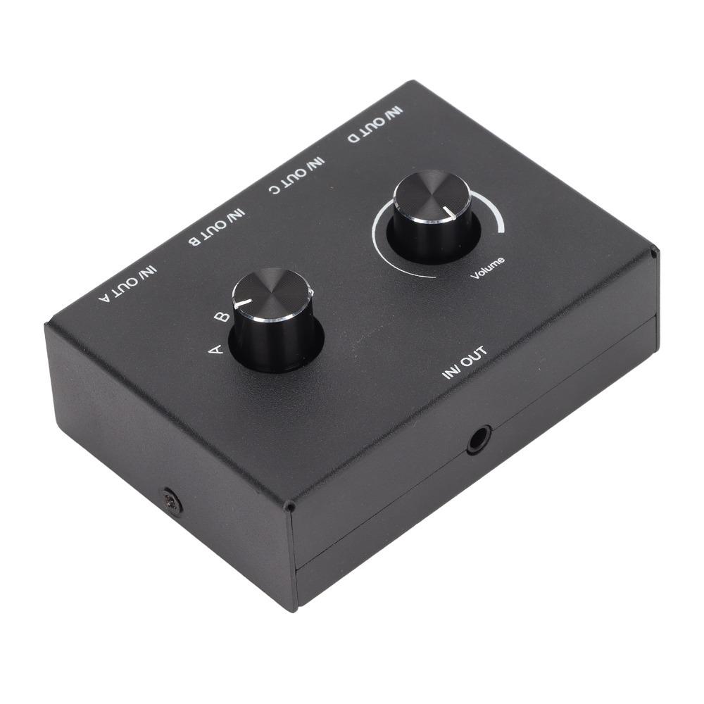 3.5mm Stereo Stereo Passive Switcher 1 In 4 Out 4 In 1 Out Manual Selector  For Speaker