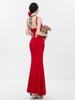 Abito Sexy Vita Farfalla Vuoto Ragazza Calda Schiena Nuda Spalline Moda Donna Abiti Estivi da Festa Gonna Midi Aderente da Donna