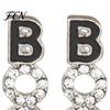 Sparkling Crystal Alloy Earrings 1 Pair Halloween BOO for Women, Sparkly Rhinestone Boo Elegant Drop Letter Stud Earrings, Holiday Costume Jewelry