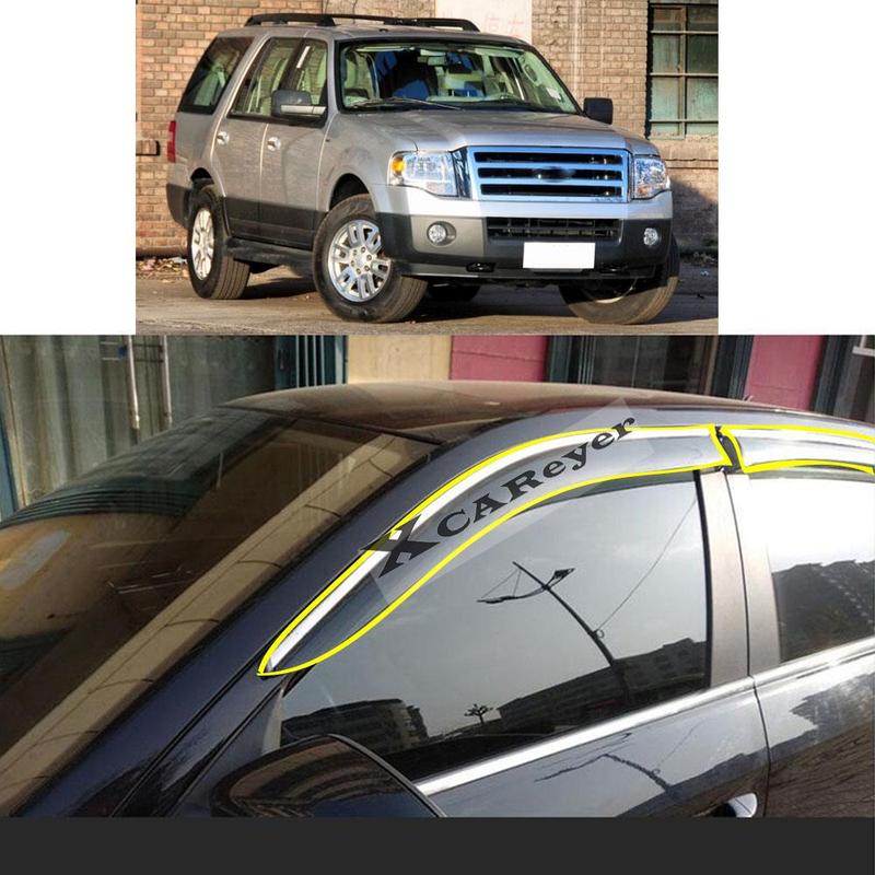 For Ford EXPEDITION 2010 2011 2012 2013 2014 2015 2016 2017 Car Sticker Plastic Window Glass Wind Visor Rain/Sun Guard Vent