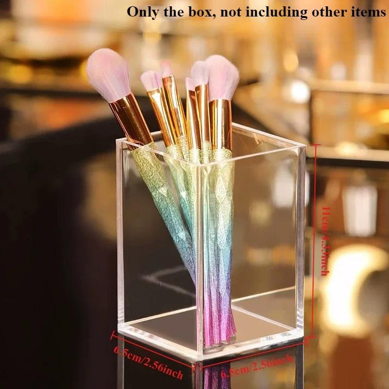 

Multi-function Transparent Lipstick Cosmetic Makeup Brush Tool Storage Box Case Make-up Brush Holder Table Organizer Makeup Tool
