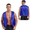 Men Christmas Halloween Dress-up Party Holiday Carnival Masquerade Prince Costume Open Front Satin Waistcoat Tops Stage Performance