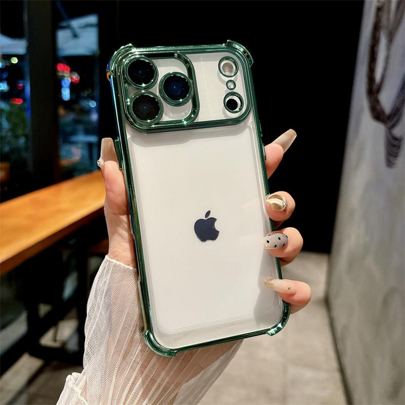 Luxury Plating Transparent Shockproof Phone Cases For Apple iPhone 17 Air 16 15 14 Plus 13 12 11 Pro Max X XR XS Max Soft Cover